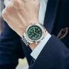 MINI FOCUS Orologio da uomo con cronometraggio aeronautico al quarzo multifunzionale alla moda, cinturino in acciaio di precisione 0463G