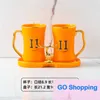 Top Couple Gargle Cups Storage Rack Bathroom Ceramic Tooth Cup Wash Cups Toothbrush and Tooths Cups Set