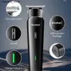 Rasoirs électriques Kemei Tondeuse à cheveux professionnelle Zero Gapped T-Blade sans fil rechargeable Edgers Clippers Hommes Kit de coupe de cheveux avec écran LCD Q240318