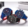 Mini Focus Multifunctional Airwatch Waterproof Quartz Sport Glow Silicone Tape Men's Watch 0379g
