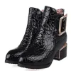 Boots Femmes Boots Autumn hiver Nouveau sexy mode patentleather zip toed toe botte de cheville noir