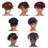 Wigs oucey cabelos sintéticos afro peruca cacheada com franja sintética peruca colorida peruca de faixa para mulheres negras para mulheres negras