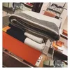 Blankets 130X170Cm Letter Cashmere Blanket Cloghet Soft Wool Shawl Portable Warm Plaid Sofa Travel Fleece Knitted Throw Cape 14 Colo Dhswv