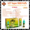 Original UZY Vaper 9000 Puff Einweg-Vape-Stift, 0 % 2 % 3 % 5 % Stärke, Netzspule, Typ C, 18 ml Pod, 15 Geschmacksrichtungen, E-Zigaretten, 850 mAh Akku