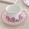 Tasses soucoupes en céramique tasse à thé ensemble chine café avec soucoupe boisson au lait traditionnel Se rustique
