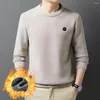 Men's Sweaters Men Solid Color Sweater Cozy Round Neck For Fall Winter Thick Knitted Pullover With Soft Warm