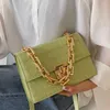 Umhängetaschen Damen Rahmentasche Gold Dicke Kette Handtasche Flip