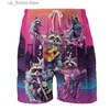 Men's Shorts 3D Printed Procyon Lotor Pattern Beach Shorts For Men Funny Animal Raccoon Short Pants Clothes Casual Mens Hip Hop Trunks Y240320