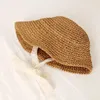 ベレー帽H7412夏の子供ストロー太陽帽子韓国の赤ちゃんかぎ針編みの日焼け止めレースキャップガールズ通気性保護ファッショナブルキッズキャップ