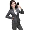 Women's Two Piece Pants 2024 Small Suit Business Female Early Autumn Lobby Manager Ol Fashion Formal Wear Office Interview Skirt