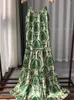 Abiti casual Donna Abito lungo in raso di seta verde Abito vintage senza maniche 2024 Abiti estivi con cimosa filante femminile