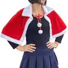 Decoração de festa xales de natal para mulheres xale vermelho crianças adulto cabo dourado veludo cosplay traje