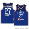 Printed World Cup Serbia Basketball 13 Ognjen DOBRIC Jersey 23 Marko GUDURIC 14 Dusan RISTIC 30 Aleksa Avramovic 27 DEJAN DAVIDOVAC 51 Boban Marjanovic Navy White