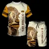 Summer Men's 3D Tiger Print Men's T-shirt Suit Casual Sportswear Streetwear Male Clothing Tracksuit Outfit Shorts 2 Pieces