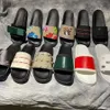 designer Sandals Slippers paris New Rubber Slides Sandals Floral Brocade Women Men Slipper Flat Bottoms Flip Flops Womens Fashion Striped Beach