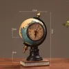 Decorative Figurines Globe Figurine Table Clock Resin Desktop For Entrance Office Bookshelf Tabletop Craft Ornament Bedroom Living Room