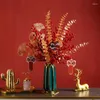 Vases Chinesee Holly Fruit Red Fortune Ceramic Vase Simulation Flower Year Ornaments Home Livingroom Furnishing Decoration