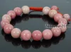 Strand el yapımı 10mm ayarlanabilir doğal rhodochrosite taşlar taş yuvarlak boncuklar bilezik iyileştirme reiki 5 iplikçikler/paket