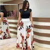 Sukienki zwykłe sukienki kobiety Summer Bohemain Digital Printing Dopasowanie okrągłego szyi w stylu krótkiego rękawu Vestidos YRW6881