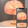 Table Lamps Modern Feather Lamp With Ceramic Base E27 Bedroom Bedside For Living Room Home Wedding Decoration EU/US/AU Plug