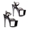 ダンスシューズ036 PU Uppre Color High Heel Sandals 17cm /7inchセクシーモデルショーとポールダンス