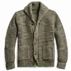 Men's Jackets Men Sweater Jacket Autumn Winter Knit Lapel Patch Pocket Cardigan Coats Menswear