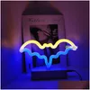 Led-neonbord Halloween Decoratie Licht Binnen Nacht Tafellamp Met Batterij Of Usb-voeding Voor Feest Thuis Room9445429 Drop Delivery Dhhhs