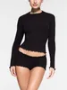Skirts Women Lettuce Trim Shorts Sets 2 Piece Outfits Summer Lounge Slim Fit Long Sleeve Crop Tops Tight Suit