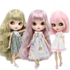 ICY DBS Blyth doll white dark skin joint body glassy matte face Can Changed Makeup and Dress DIY special 16 bjd 240307