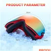 Ski Goggles Magnetic Set Antifog 100% Uv400 Protection Snow Snowboard For Men Women Otg Over Glasses Skiing Eyewear Drop Delivery Spor Otez7
