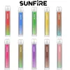 Sunfire Crystal 600 sbuffi a vape usa e getta molla a rete di sigarette elettronica 2 ml da 700 sbuffi non ricaricabile 6 sapori dispositivo bar e cigs vaporizzatori 0% 2% 3% 5% portatile