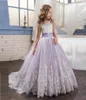 Длинное пышное платье принцессы сиреневого цвета для маленькой невесты для девочек, блестящее пышное тюлевое платье для выпускного вечера, детское выпускное платье, Vestido62690711593044