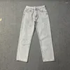 Herrbyxor 24SS High Street Broken Planet tvättade jeans män kvinnor broderade fyra hörn stjärna överdimensionerad casual denim