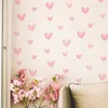1 folhas de coração rosa adesivos de parede grandes pequenos corações decalques de arte para crianças bebê meninas quarto berçário papéis de parede decoração 240306