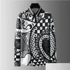 Men'S Casual Shirts Geometry Allover Printed Mens Luxury Long Sleeve Four Seasons Business Party Man Dress 3Xl Drop Delivery Apparel Dhkhe