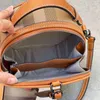 Umhängetaschen Luxus Streifen Leinwand Runde Frauen Umhängetasche Retro Kreis Hohe Qualität Weibliche Messenger Handtasche Aus Echtem Leder Geldbörse