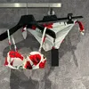 Women Floral Bra Briefs Set Push Up Luxury Designer Adjustable Strap Underwear Sexy Split Women Bras Boxers