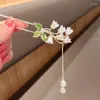 Haarspeldjes Retro Chinese Stijl Clip Lange Kwast Bloem Eetstokje Haarspeld Voor Meisjes Handgemaakte Stok Vrouwen Hanfu Accessoires