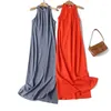 Casual Dresses YENKYE Women Elegant Sleeveless Red Halter Dress Sexy Side Slit Female Summer Long Maxi