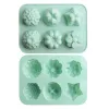 Molde de cubo de gelo em forma de rosa, 12 grades de silicone, moldes de pudim de chocolate, flor, grama, bandeja de cubos de gelo, casa, cozinha, cozimento também th1331