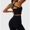 Lu justera anpassa lu citron kvinnliga kvinnor yoga 2 st tvåstycken skörd topp bh leggings sportsuit träning outfit slitage spårning gym sömlös set ru ru