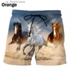 Shorts pour hommes Run Horse Shorts hommes été plage Shorts 3D imprimé mode Cool conseil troncs maillot de bain Homme 2023 été course surf Shorts Y240320