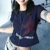 Женские футболки Mall Goth Grunge Harajuku, укороченный топ в японском стиле со звездным узором, футболки Kawaii с короткими рукавами Y2k, эстетические женские футболки