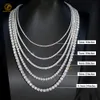 WHOLALE M 4MM 5MM ICED GRA VVS Diamond 925 Sterling Sier Men Women Gine Jewelry Bracelet Moissanite Chain