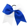 Hair Accessories 24pcs 8 Inch Double Color Ribbon Cheer Bows Grosgrain Bow With Elastic Ponytail Holder For Kids Accessorie