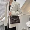 Womens Bag 2024 Summer New Trendy Lingge Embroidered Thread Handheld Small Square Fashion Chain Single Shoulder Crossbody