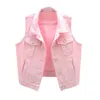 Damesvesten Roze Denim Vest Voor Dames Koreaans Slank Mouwloos Jasje Casual Vest 3XL 4XL 5XL Plus Size Jeansjas Vrouwelijke Zomer