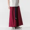 Pantaloni cinesi in costume tradizionale Design Design sottile di ghiaccio taglie forti hakama retrò Hanfu tai chi kung fu casual pantaloni uomini vestiti