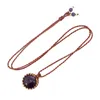 Pendant Necklaces Crystal Braided Necklace For Women Natural Amethyst Black Agate Opal Stone Handmade Thread Wrapped Macrame Chain Jewelry