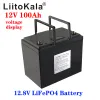 Liitokala 12.8v 100Ah LifePo4 Batteri med 100a BMS 12V 100AH ​​Batteri för Go Cart Ups Hushållsapparater Inverterare